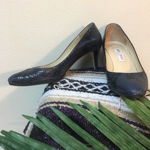 Jimmy Choo Blue Snake Skin Pumps